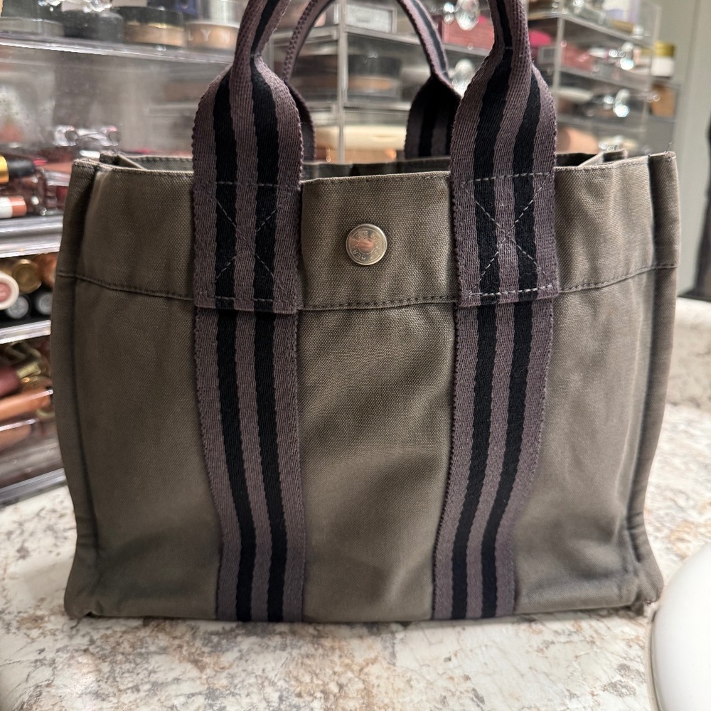 Hermes Mini Tote Bag- Grey /Blue